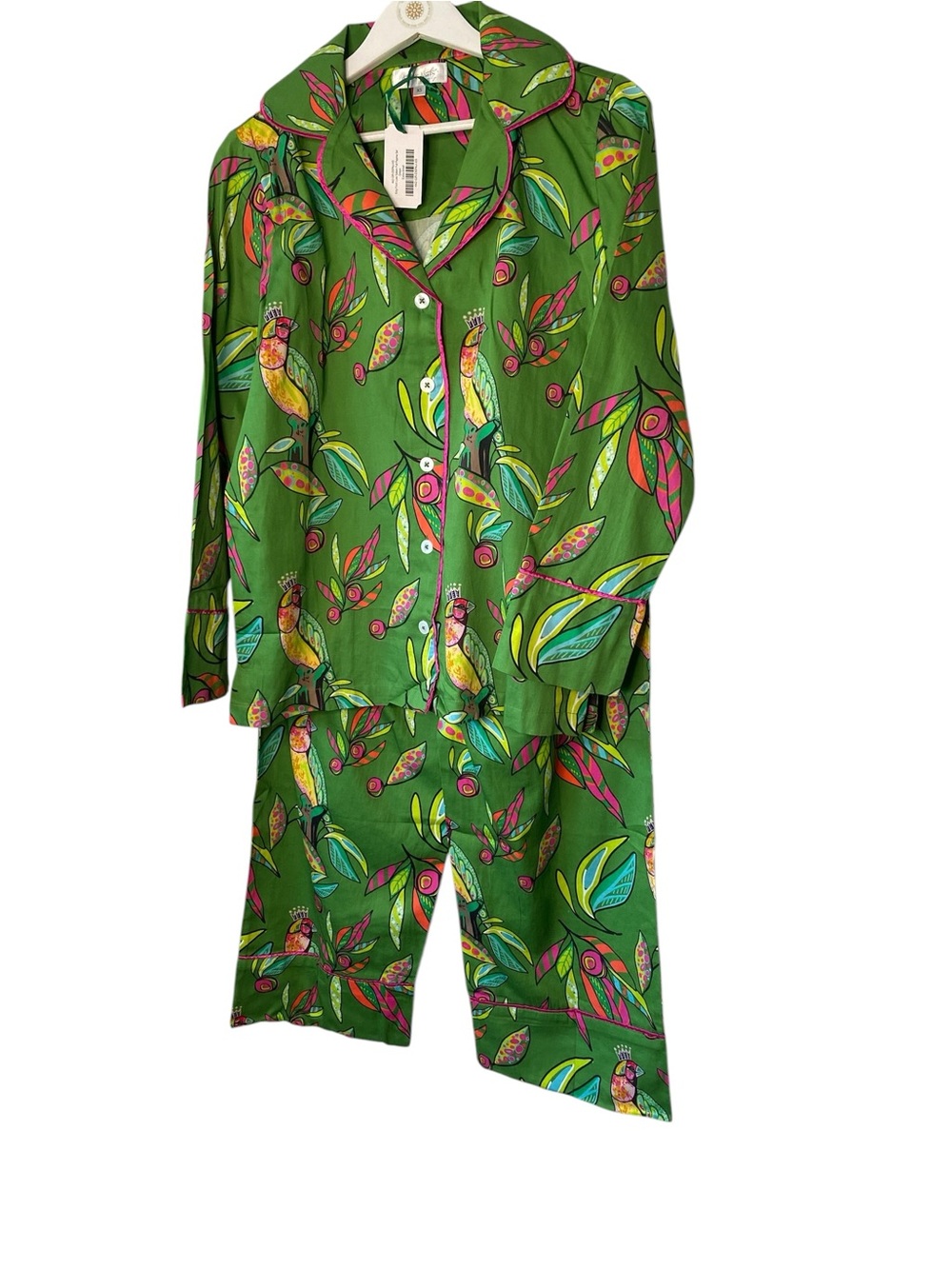 Jayes Studio Robyn Tropical Bird-Print Pajama Set